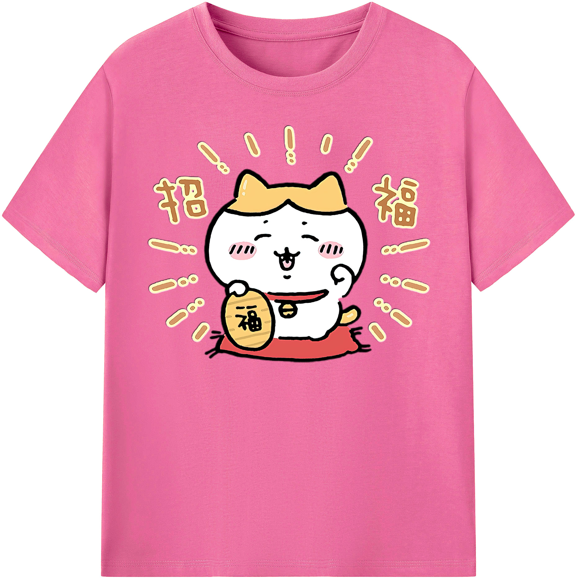 （画像用） ちいかわ ハチワレ Chii-kawa hachiware レディースカジュアルプリントTシャツ（綿100％）